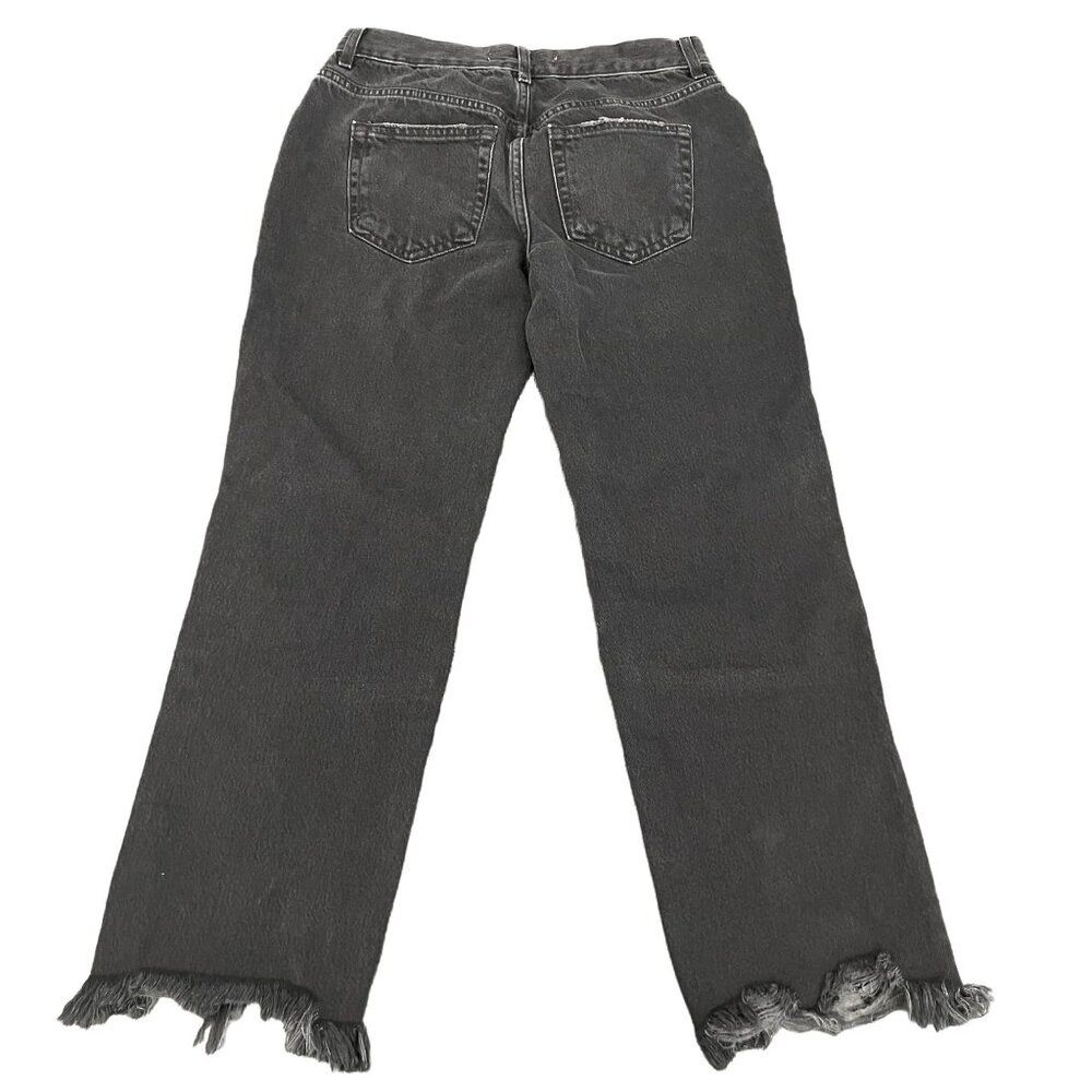 Free People Women's Maggie Mid Rise Straight Black Jeans, Size 26 - Picture 6 of 9